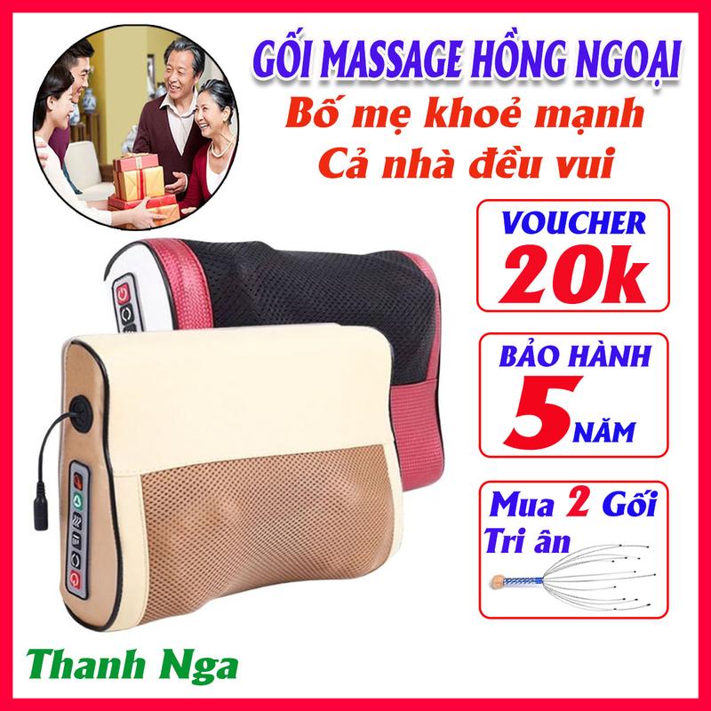 Gối Massage Hồng Ngoại, Máy Matxa Cổ Vai Gáy Đa chức năng Máy Massage