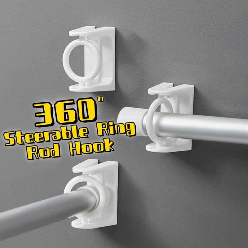 (1 PCS) Steerable 360 Rotating Hanging Ring Curtain Rod Holder - TikTok ...