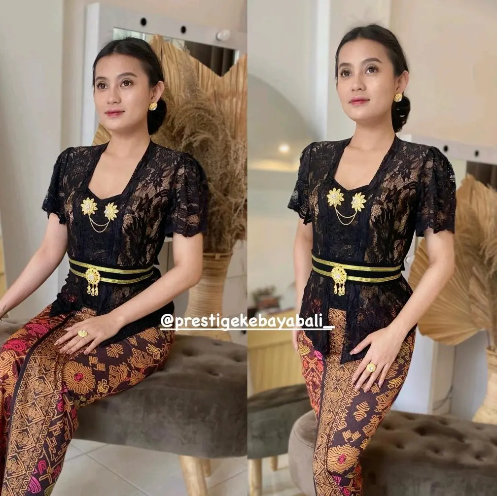 Setelan Kebaya Jadi Sofia Rumbai Strait Brokat.
