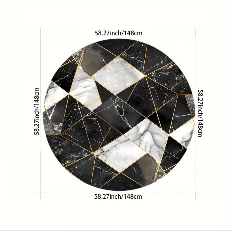 Product Introduction of 1pc Marble Pattern Round Tablecloth - Polyester, Dust-Proof, Perfect For Home Parties & Living Room Decor Suitable For Any Indoor And Outdoor Dining Decoration Or Functional Use 16