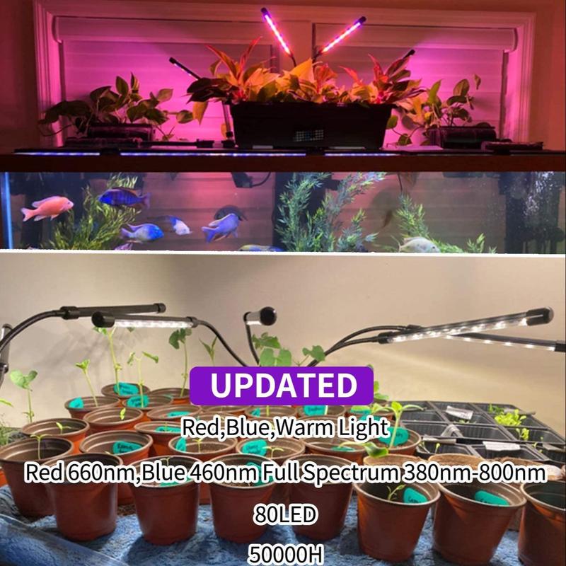 USB 80 Leds Indoor Plant Grow Light for Summer, 1 Count Dimmable Grow Light with Timing Setting for Indoor & Kitchen Plant, LED Light, Garden Supplies, Pot, Modern, Home 5
