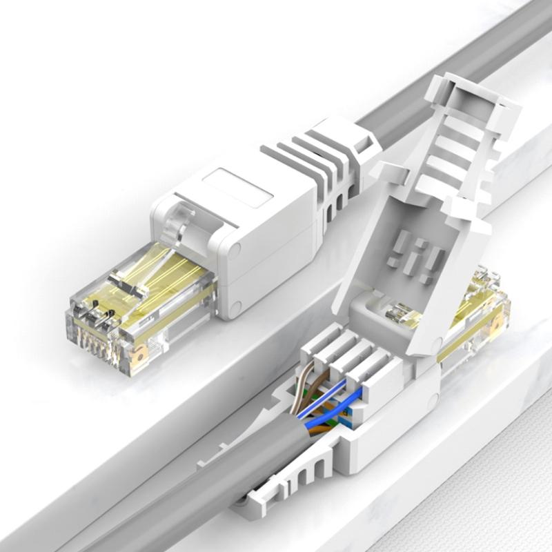 White RJ45 Tool-less Connector No Crimp Connectors Cat6 Connector Cat5e Connectors Cat5 Connectors 0