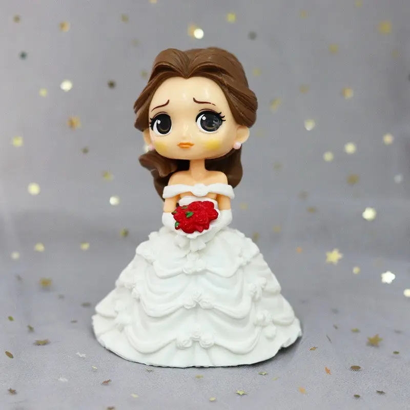 Princess Pajangan Kue Mainan Pajangan Hiasan Toppers Dekorasi Pesta Anak Princess Belle Mermaid Elsa Frozen Snow White 8
