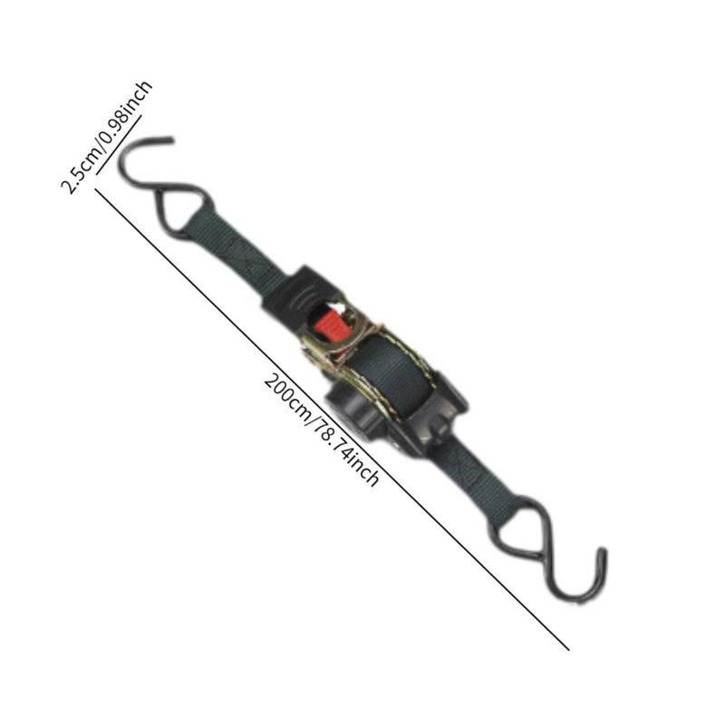 Product Introduction of Retractable Ratchet Strap with S Hooks Convenience Luggage Strap Heavy Duty Automatic Shrink Bundle Tape for Boat Vehicles 0