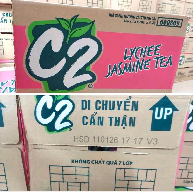 Trà Vải C2 455ml thùng 24 chai date mới 3
