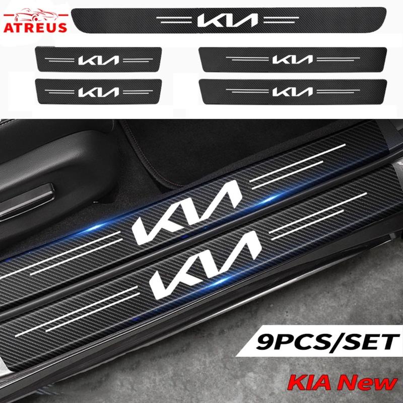 Miếng Dán Cửa Xe Hơi Bằng Sợi Carbon, KIA, Miếng Dán Dải Ngưỡng Cửa Ô Tô, Cho KIA Carnival, Picanto, Rio, K5, K3, Cerato, Sorento, Sportage