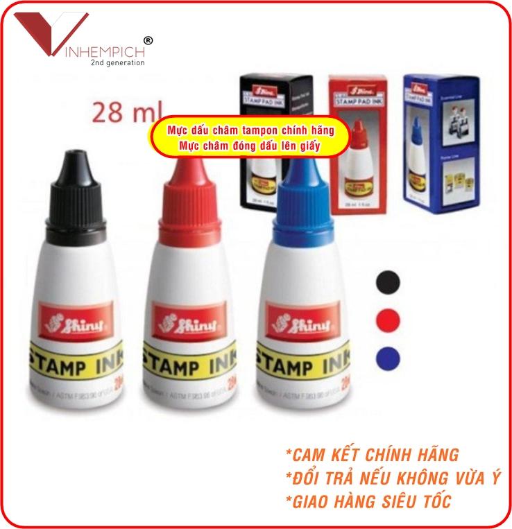 Mực dấu Shiny S61 S62 S63 S64 S65 S-61 S-62 S-63 dùng dấu vuông tròn tên đóng in lên giấy