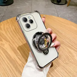 Cocok untuk casing ponsel Infinix Hot 40 Pro,Dudukan ban yang dapat diputar, casing ponsel anti jatuh di empat sudut-SJTL