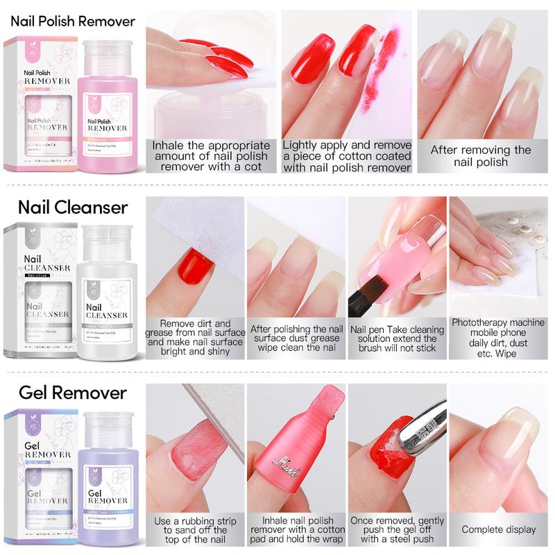 AS New nail art push bottle cleaning water nail polish remover without hurting nails cleaning liquid dedicated 3