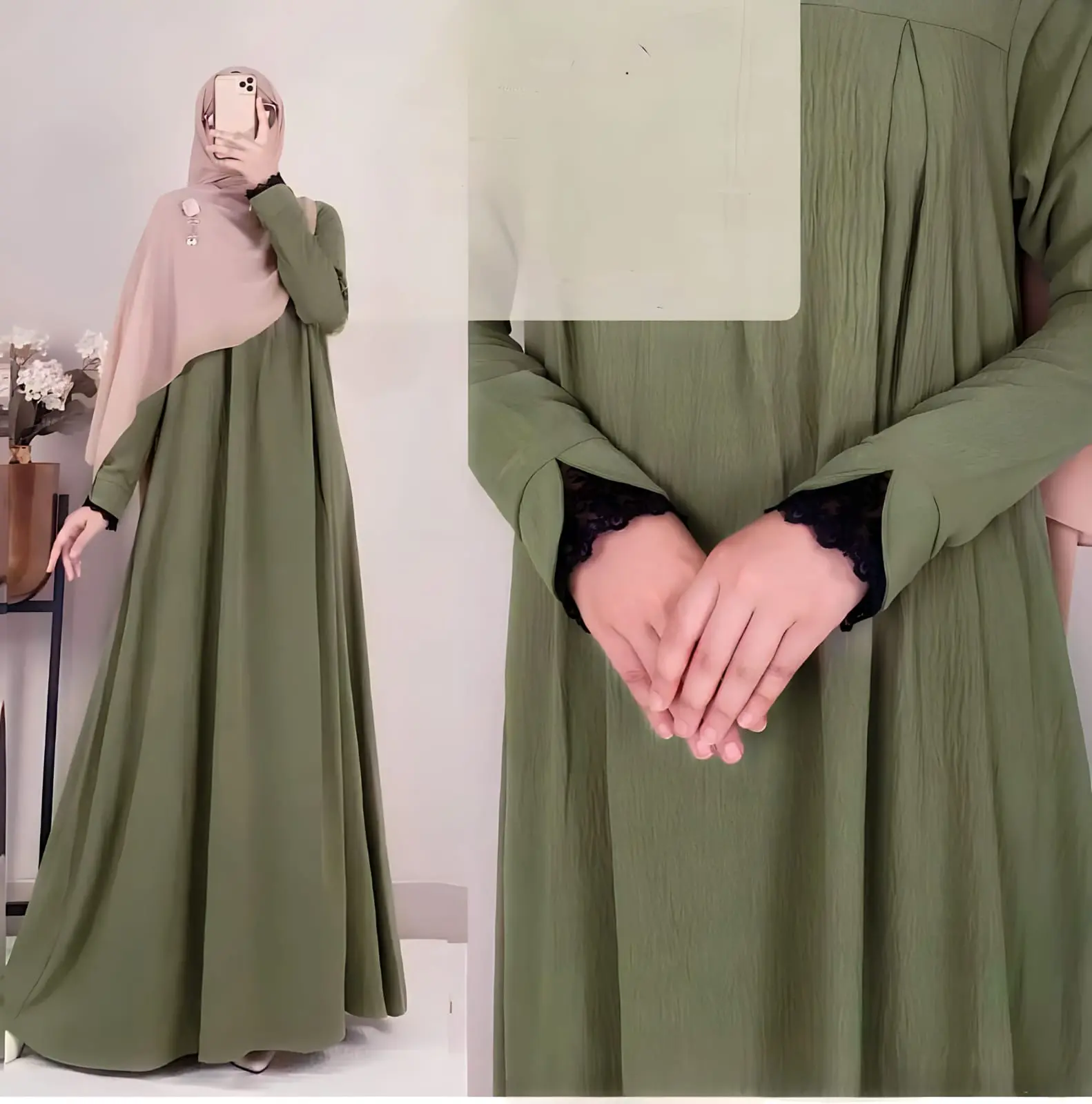 Baju Gamis ABAYA Wanita Muslimah Terbaru Terpopuler ARUMI Abaya CRINKLE PREMIUM (COD) Muslim Cantik