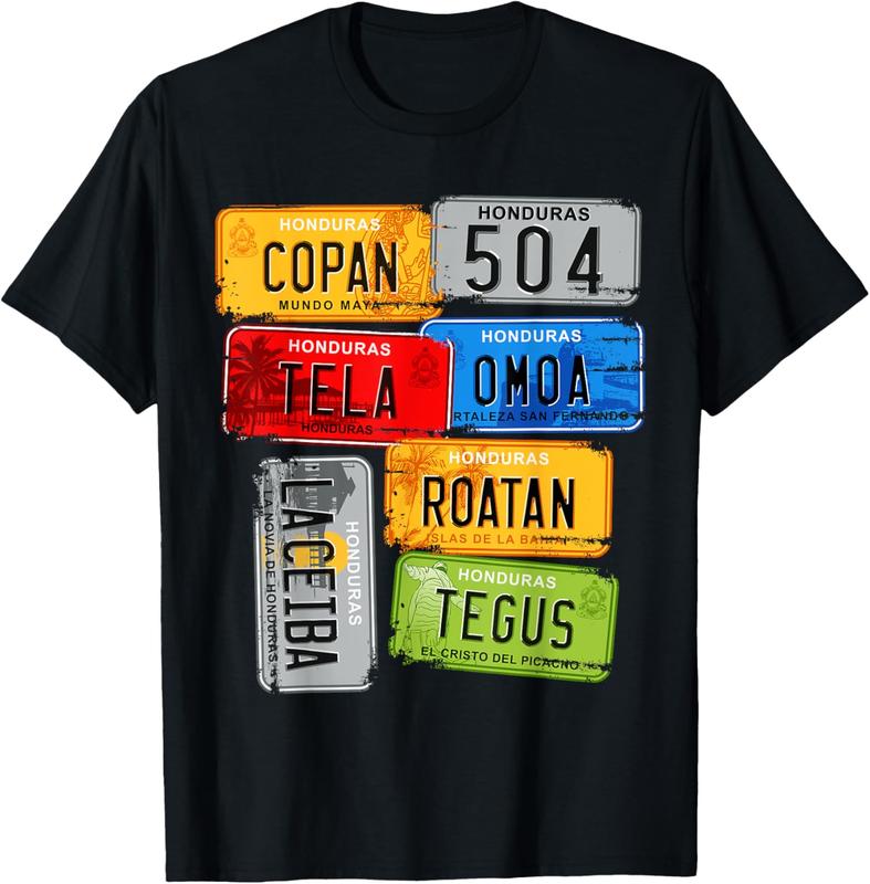 Honduras, Turistic Car Plates, Copan, Tela, Omoa T-Shirt Honduras, Turistic Car Plates, Copan, Tela, Omoa T-Shirt