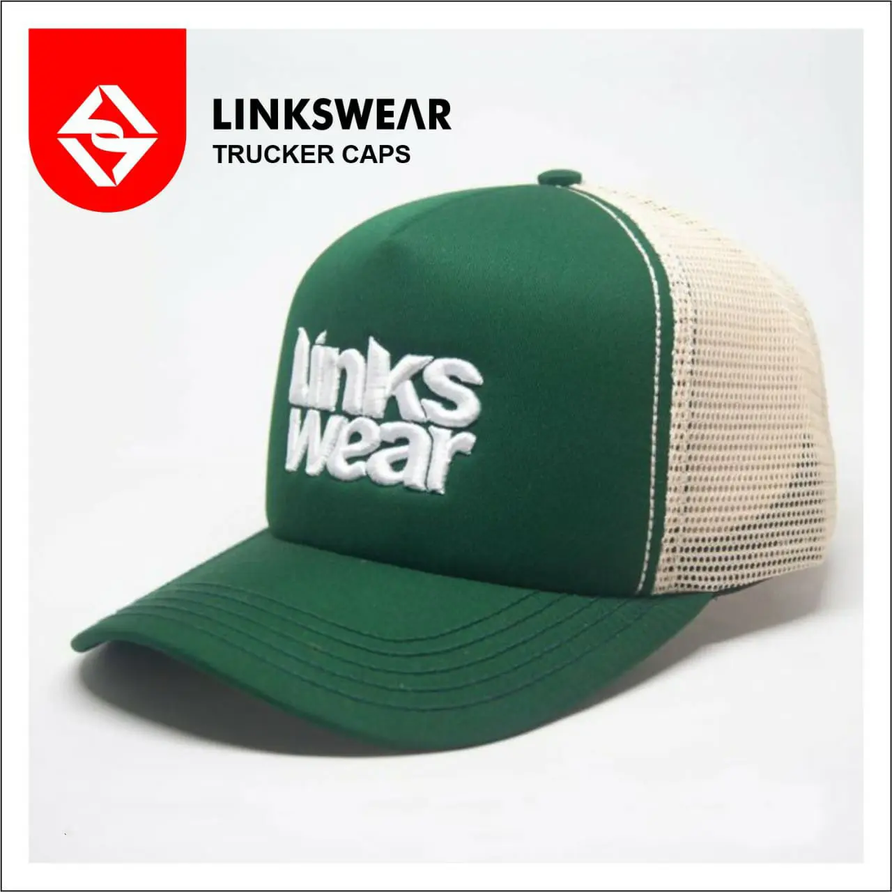 LINKSWEAR Trucker Hat Topi Jaring Pria Distro Original Kombinasi LNKSWR02