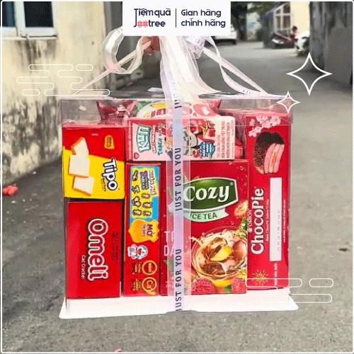 [Tiệm Quà Jootree] Hộp quà trong suốt - Quà Biếu Tặng Sinh Nhật Đỏ Tươi - Quà Tặng Tài Lộc, an toàn vệ sinh, nói không với bánh kẹo cân - Quà Tặng Kinh Tế, Tinh Tế và Thực Tế - Ăn Vặt, Snack, Food, Candy, Cake 3