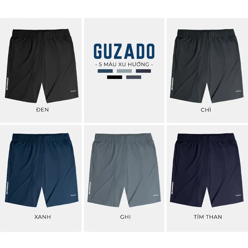 Quần Short Sport GUZADO Chất Liệu Thun Lạnh Co Giãn Tốt Thích Hợp Tập Thể Dục Ngoài Trời GSR02 3