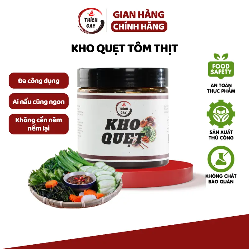 [Deal Độc Quyền Livestream] Kho Quẹt Tôm Thịt Thích Cay 250g Dùng Chấm Rau Củ Nước Sốt Gia Vị Tiện Lợi 0