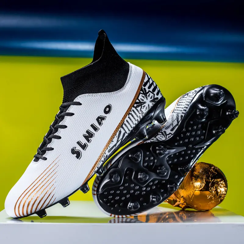 Cross-Border Children's Football Shoes TF Track Spikes Shoes Adult Youth Student Dedicated for Competition Training Spike Sneakers Men