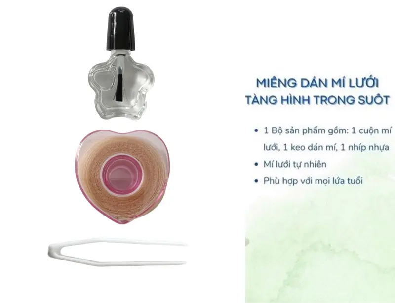 Set kích mí lưới tàng hình KELI Eyelid Stick dạng cuộn, sẵn nhíp và keo dán 6