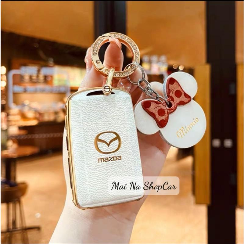 Ốp bọc chìa khoá ô tô Mazda 3 CX3 CX30 - 2020 - 2023 CX8 2022 2023 CX5 2023 Chìa Vuông-TPU Lưng dập LOGO mạ Vàng