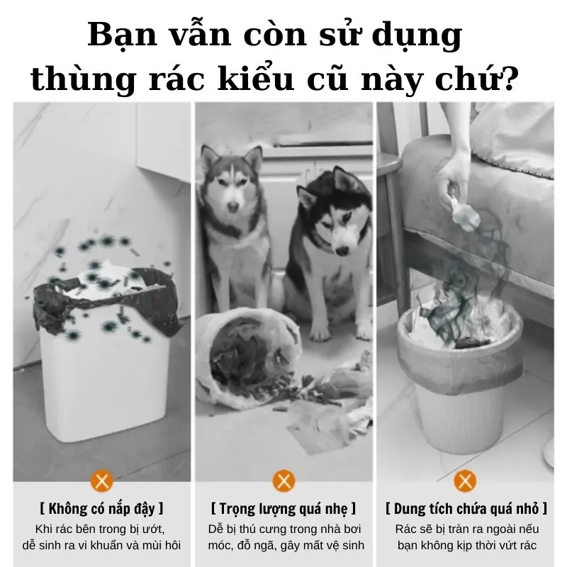 Thùng Rác Đạp Chữ Nhật 8L-10L-15L-20L Dùng Cho Văn Phòng, Gia ĐÌnh, Kháng Khuẩn Khử Mùi, Ngăn Mùi Hôi 7