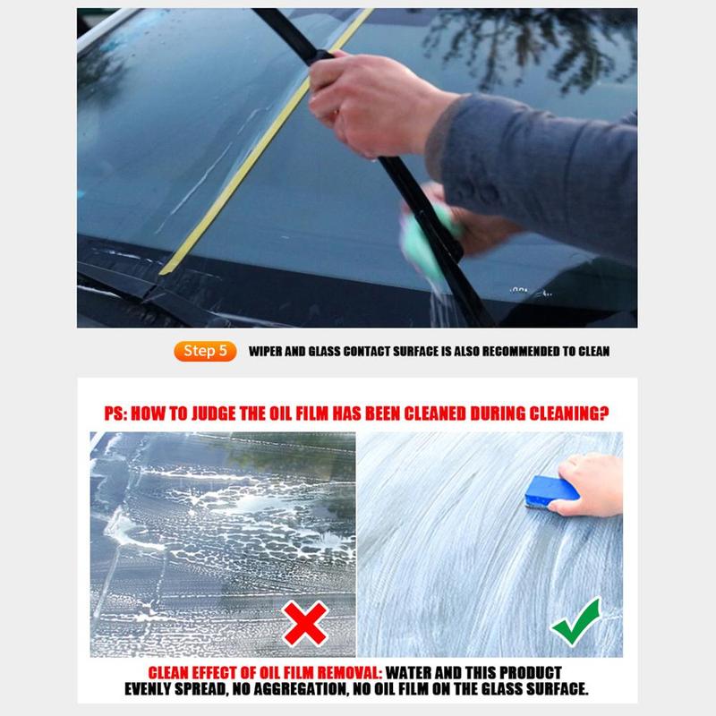 Product Introduction of Car Front Windshield Oil Film Cleaning Paste Strong Auto Glass Water Cleaning Agent Car Glass Cleaner Oil Film Remover 37