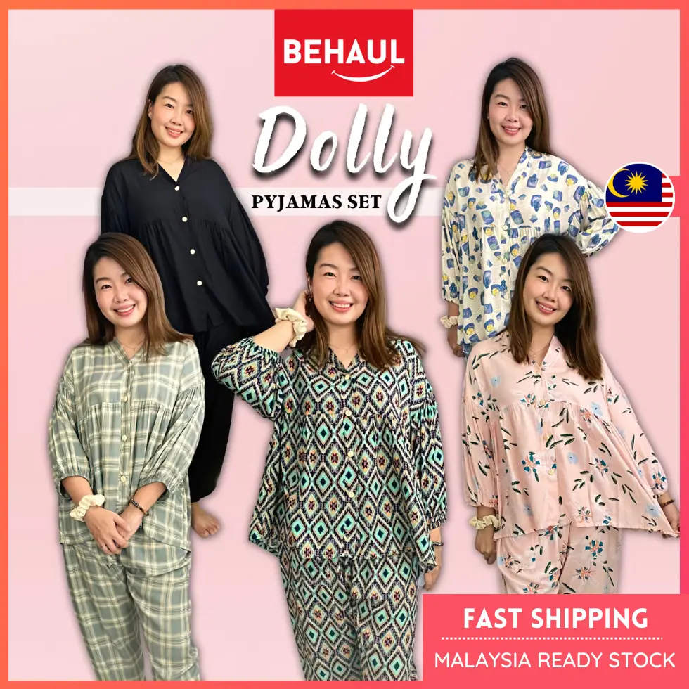 BEHAUL Dolly Pyjamas Set Women Sleepwear Women Pyjamas Women Baju Tidur Wanita Baju Tido Perempuan