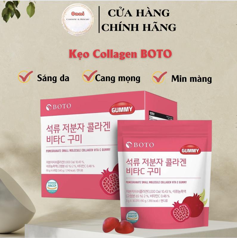 [Công Ty] Kẹo Collagen Lựu Boto Kẹo Dẻo Gummy Collagen Vitamin C Hàn Quốc 30 Viên
