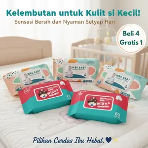 WIPES Tissue Basah Bayi Murah Baby Wipes Wet Tissue Baby Tissue Non Alcohol 60&80 Sheet Series