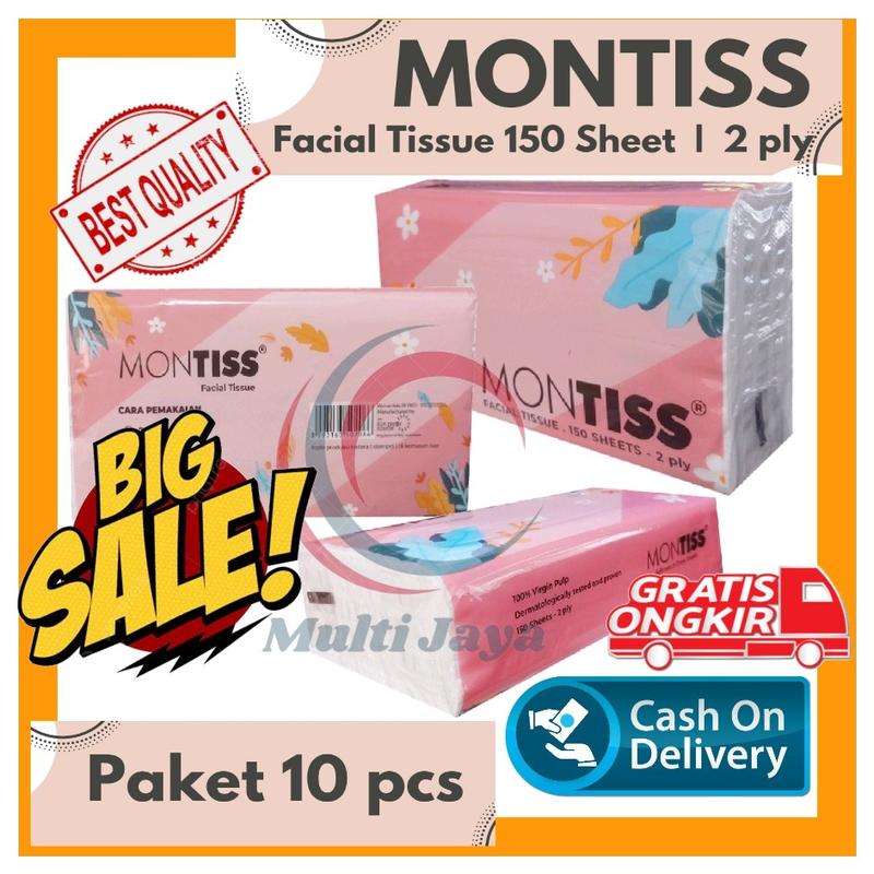 Product Introduction of [ PAKET 10 PCS ] Tissue montiss 150 sheet 2 ply | tissue wajah Lembut 2 Lapis 2