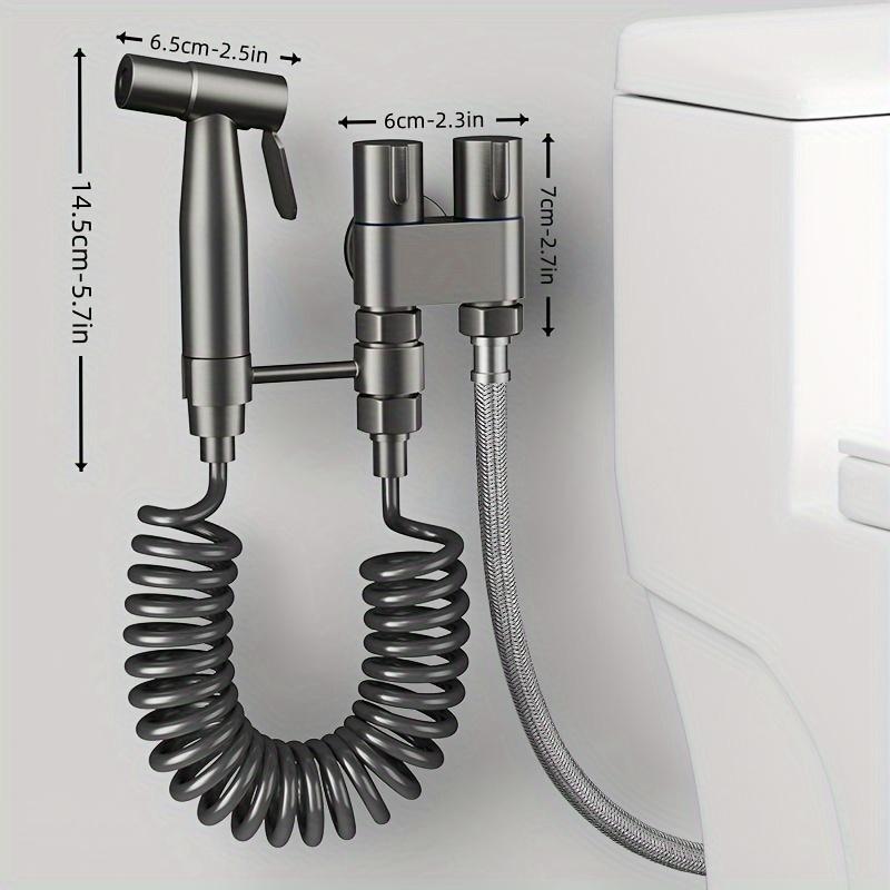 Product Introduction of Toilet Airbrush, Portable Bathroom Double Water Valve Cleaning Airbrush, Multipurpose Cleaning Airbrush for Flushing Floor Drain Toilet Washer Wall 1
