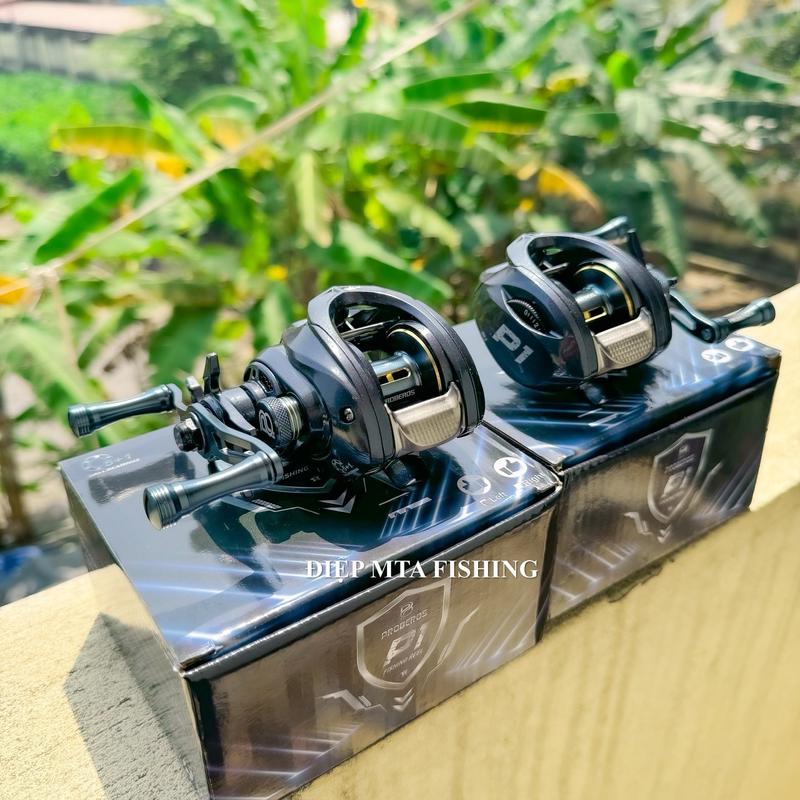 Máy câu cá lure Ngang Proberos - Super P1  ( có đủ trái + phải ) màu Xám Đen Ánh Tím Xanh Fishing Đi Câu Bắt Cá Tay Quay kim loại