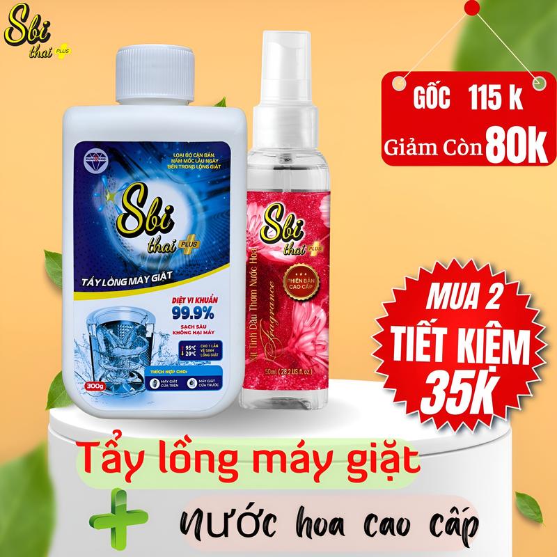 Combo Tẩy Lồng Máy Giặt 300g Và Xịt Thơm Nước Hoa Đa Năng, Chai Dạng Bột, Diệt Mấn Mốc, Vi Khuẩn, Khủ Mùi Hôi Trong Máy Giặt, Làm Sạch 0