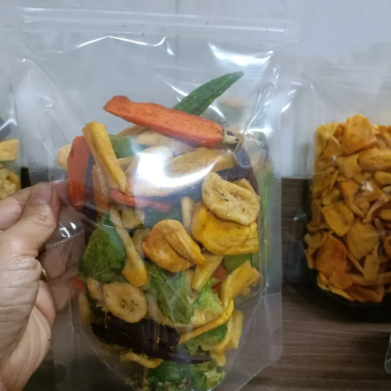 Combo1kg : 5 túi trái cây sấy thập cẩm hàng loại Nguyên A giòn ngọt thơm ngon Ăn vặt  Snack Food 4