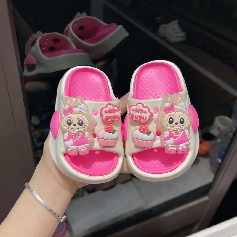 Dép lê nhí Hi Labubu có đèn nháy cho bé gái êm nhẹ thoáng mát có 4 màu size 18-23