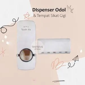 Dispenser Odol dan Gantungan Sikat Gigi Tooth Paste and Tooth Brush Holder Dispenser Pasta Gigi dan Tempat Sikat Gigi Pencetan Odol  Plastik - Warna Acak