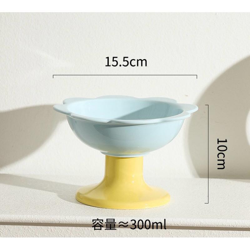 Bát ăn sứ cho thú cưng có chân- Bát ăn hoa xinh sứ chống xước chống gù cho chó mèo thú cưng 2