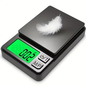 1個 精密ポケットスケール 1000g、デジタルグラム（0.1g）、食品・ジュエリー対応、オンス／穀物対応、バックライトLCD搭載 — 旅行用ミニスケール