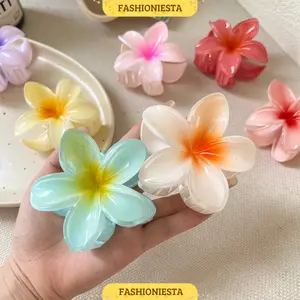 Jedai Jepitan Rambut Bunga Kamboja 8cm Summer Vibe Aksesoris Rambut Anak / Wanita Korea Style Fashion