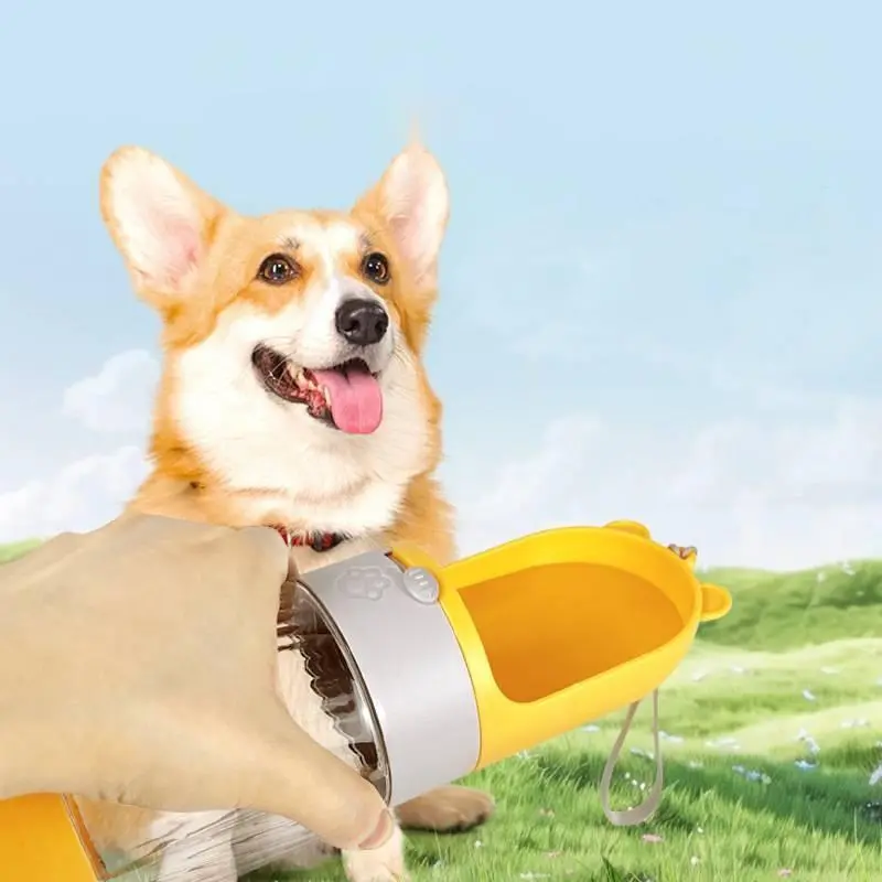 Portable Pet Water Bottle, Pet Drinking Cup with Food Storage Container, Outdoor Pet Water Bottle, Dog & Cat Accessories