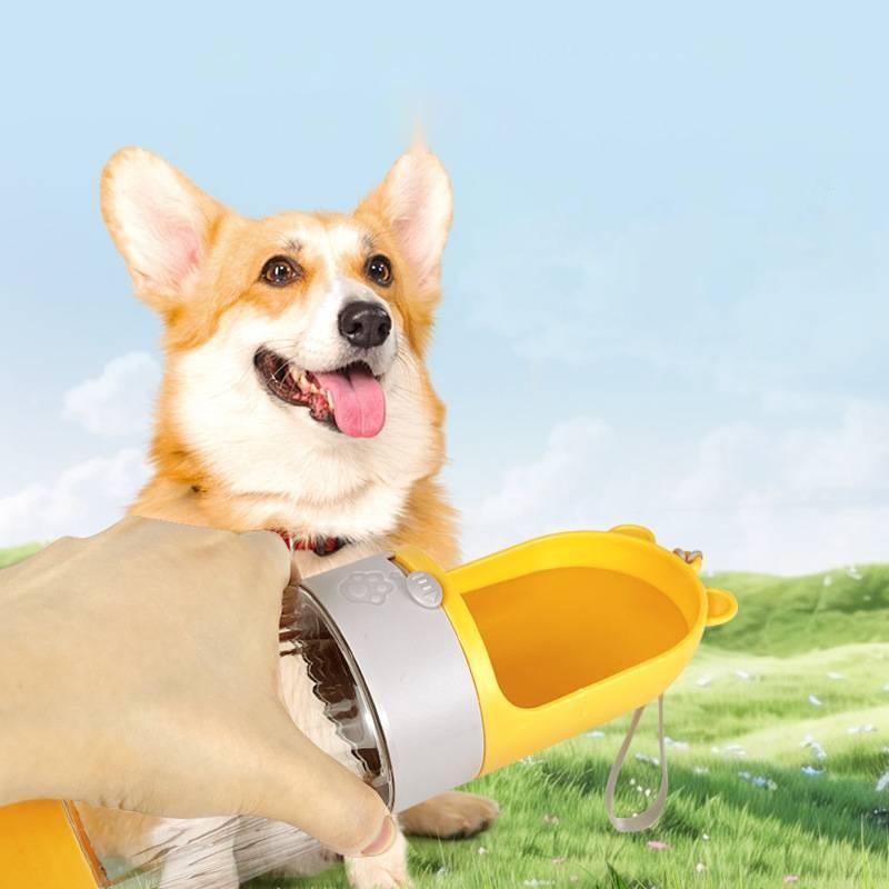 Product Introduction of Portable Pet Water Bottle, Pet Drinking Cup with Food Storage Container, Outdoor Pet Water Bottle, Dog & Cat Accessories 0