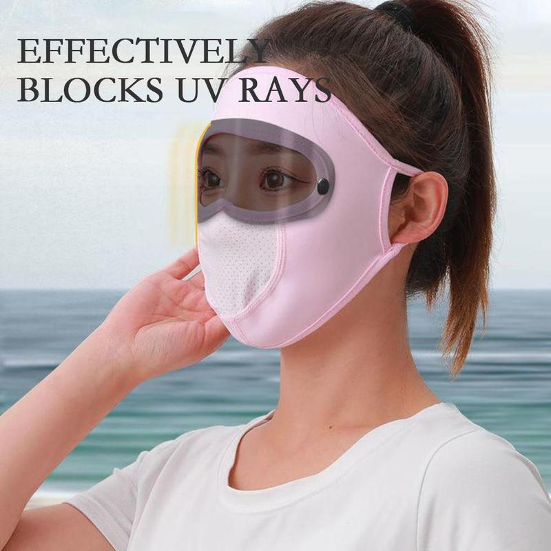 Product Introduction of Breathable Sunscreen Mask With Hat Brim Ice Silk Sunshade Men Women Cycling Cover Full Face Mask 24