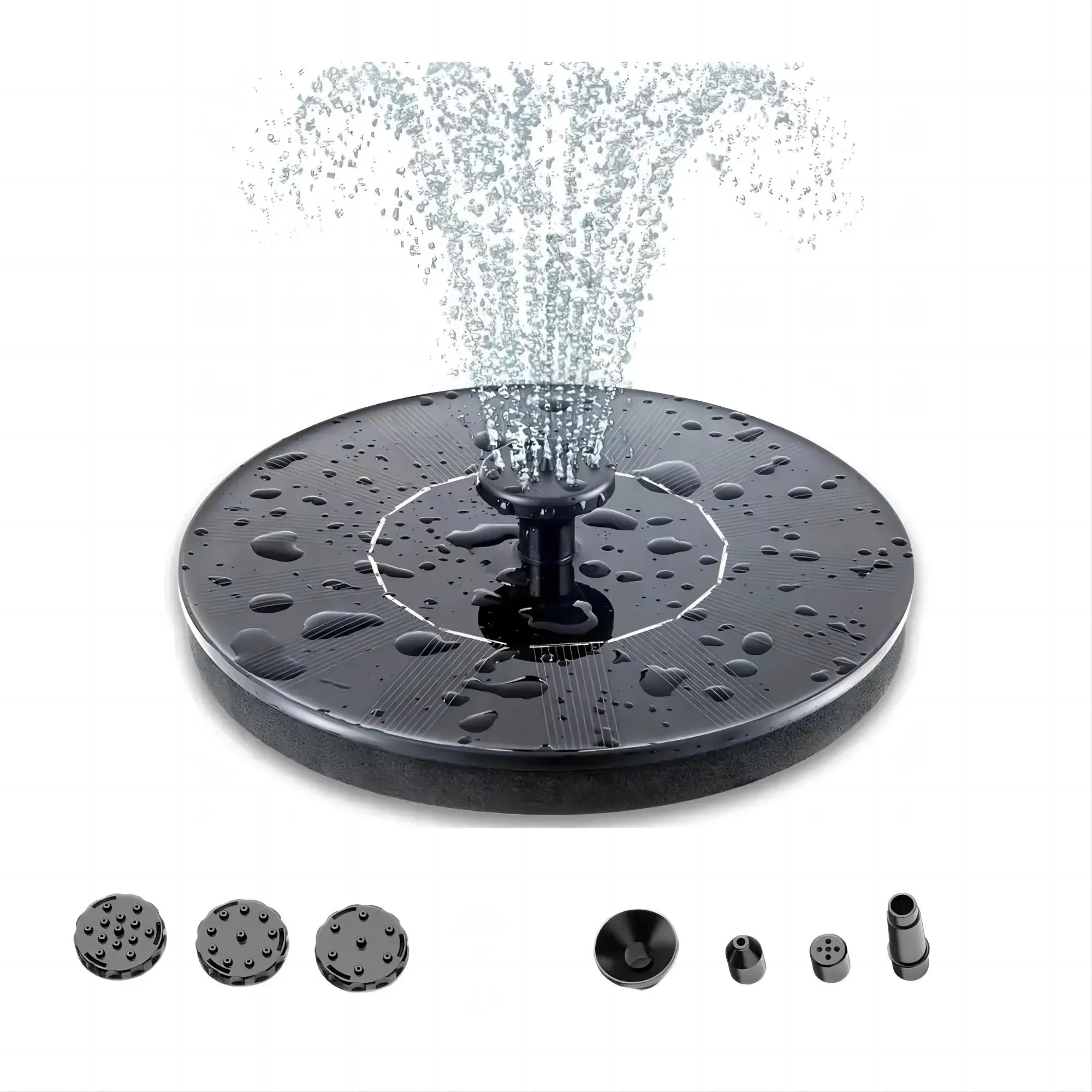 Solar Powered Water Fountain Gardening Decorations, 1 Count Solar Pool Fountain with 7 Nozzles for Lawn, Gardening Supplies, Waterfall Fountain for Garden, Yard, Pool, Fish Tank, Summer Gifts, House Accessories