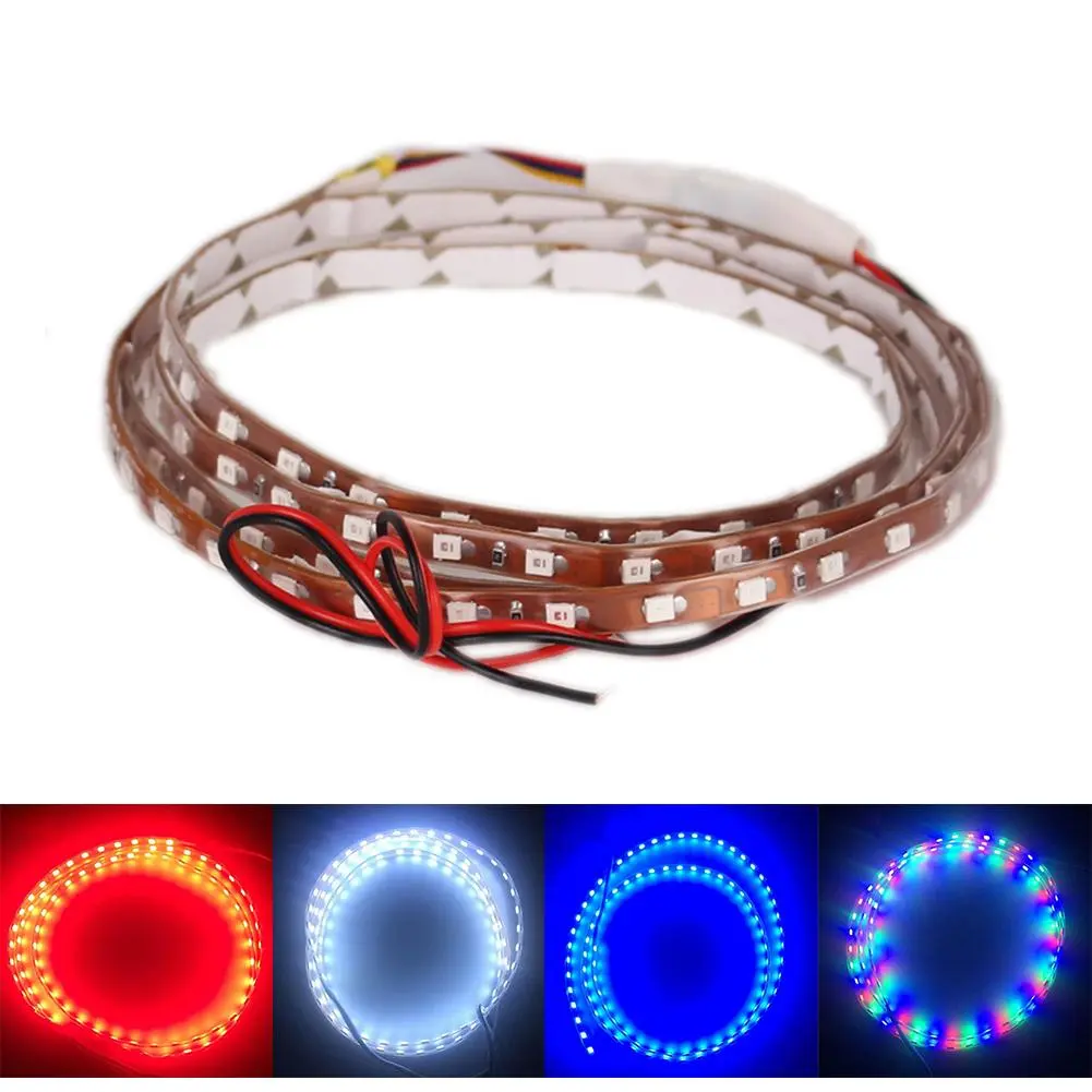 Dải đèn LED, 45cm, SMD 3528, Dây băng linh hoạt, Dải đèn Ray băng, Đèn tạo không khí nội thất ô tô, 12V, # 312137, 1 cái
