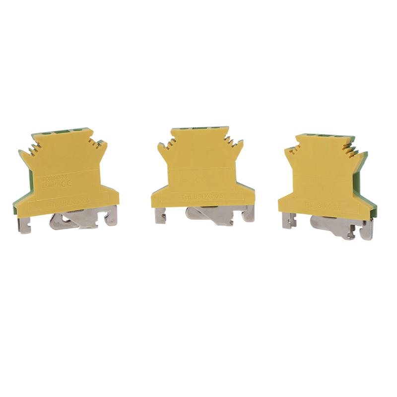 Product Introduction of USLKG2.5 Screw Ground DIN Rail Terminal Block Earth Connector Protective Modular UK 2.5mm Wire Electrical Connector USLKG-2.5N 27