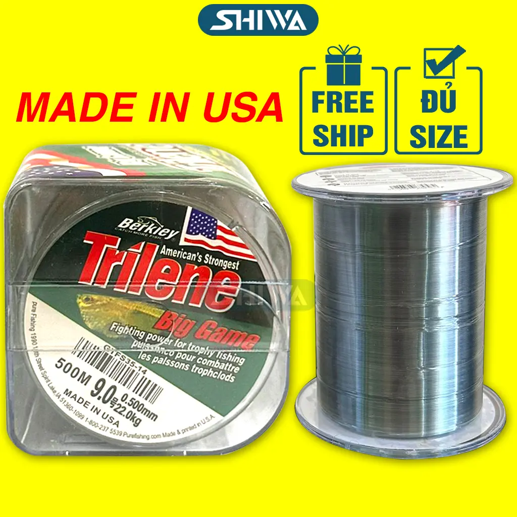 Cước Câu Cá Siêu Bền 300m ĐỦ SIZE TRILENE Tải 5-30kg - Dây Câu Cá CHỐNG XOẮN Cước Tàng Hình (Màu Xám) SHIWA