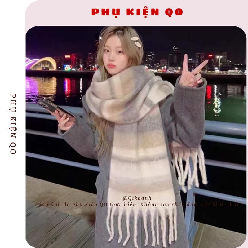 ĐỘC QUYỀN Quyenleodaily Khăn quàng bông,khăn quàng cổ bản to chất liệu dày dặn màu pastel mới phong cách Hàn Quốc K62C
