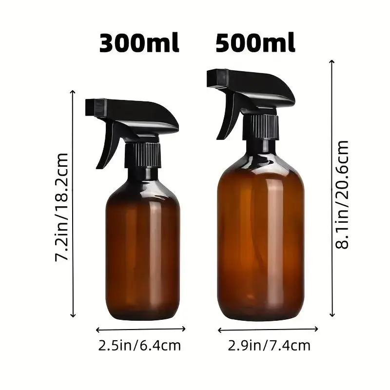 300ml/500ml Refillable Amber Spray Bottle, Perfect for Essential Oils, Cleaning Products and Aromatherapy, Empty Spray Bottle for Home 1