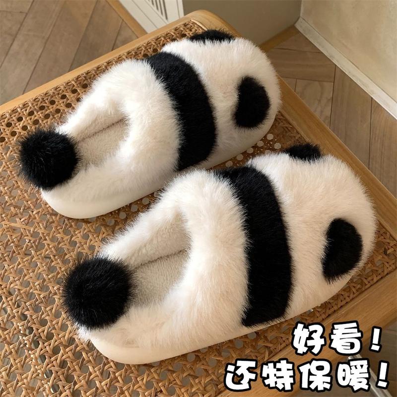 Product Introduction of Dép Bông, Dành Cho Nữ, Giày Đi Trong Nhà Mùa Đông, Nhồi Bông Chống Trượt, Ấm Áp, Thiết Kế Hình Gấu Trúc, Đế Mềm, Thích Hợp Cho Các Cặp Đôi, Dép Chồng Và Bố Mẹ-Bé, Năm 2024 1