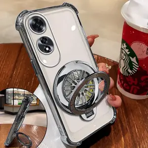 Cocok untuk casing ponsel OPPO A60 4G ,Dudukan ban yang dapat diputar, casing ponsel anti jatuh di empat sudut-SJTL