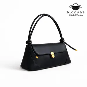 BLONSHE Mode & Passion -| Tas Kerja Kantor City Baguette Bag Tas Selempang Wanita Kulit Retro Kasual