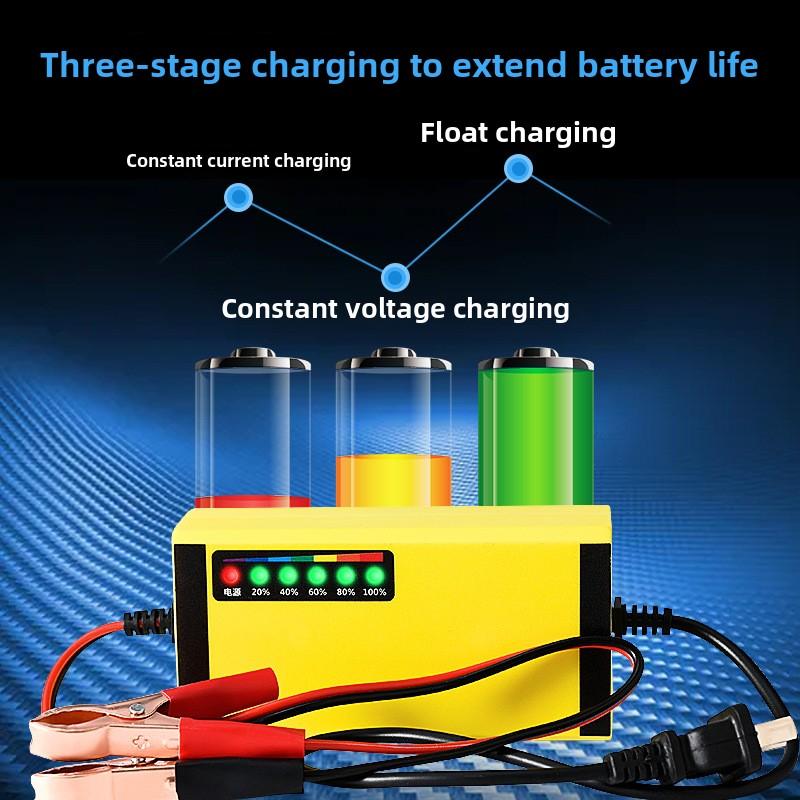 Product Introduction of Universal 12V Car Battery Charger - Intelligent Fast-Charging, All-Type Compatibility for Cars, Vans, Trucks, & Motorcycles | Smart Battery Maintainer & Booster 5
